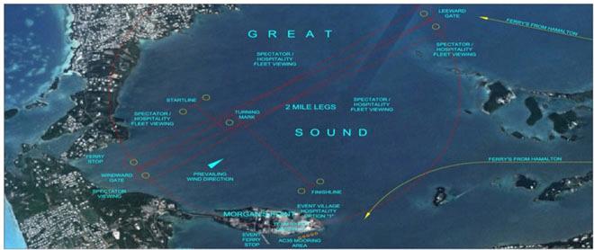 Proposed America's Cup race course area for Bermuda ©  ACEA http://www.americascup.com